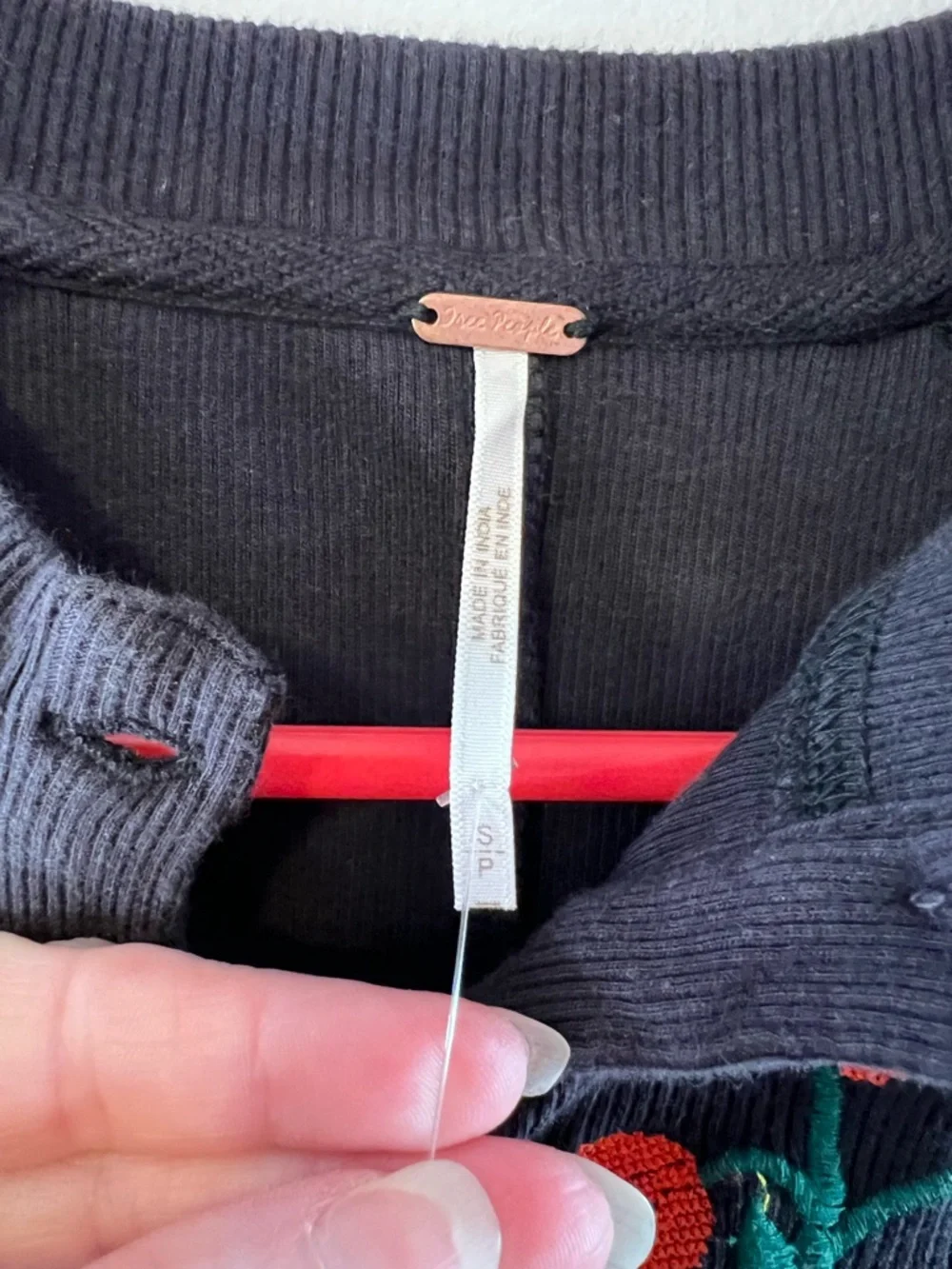 Free People Fleur Embroidered Cuff Henley - Picture 9 of 11